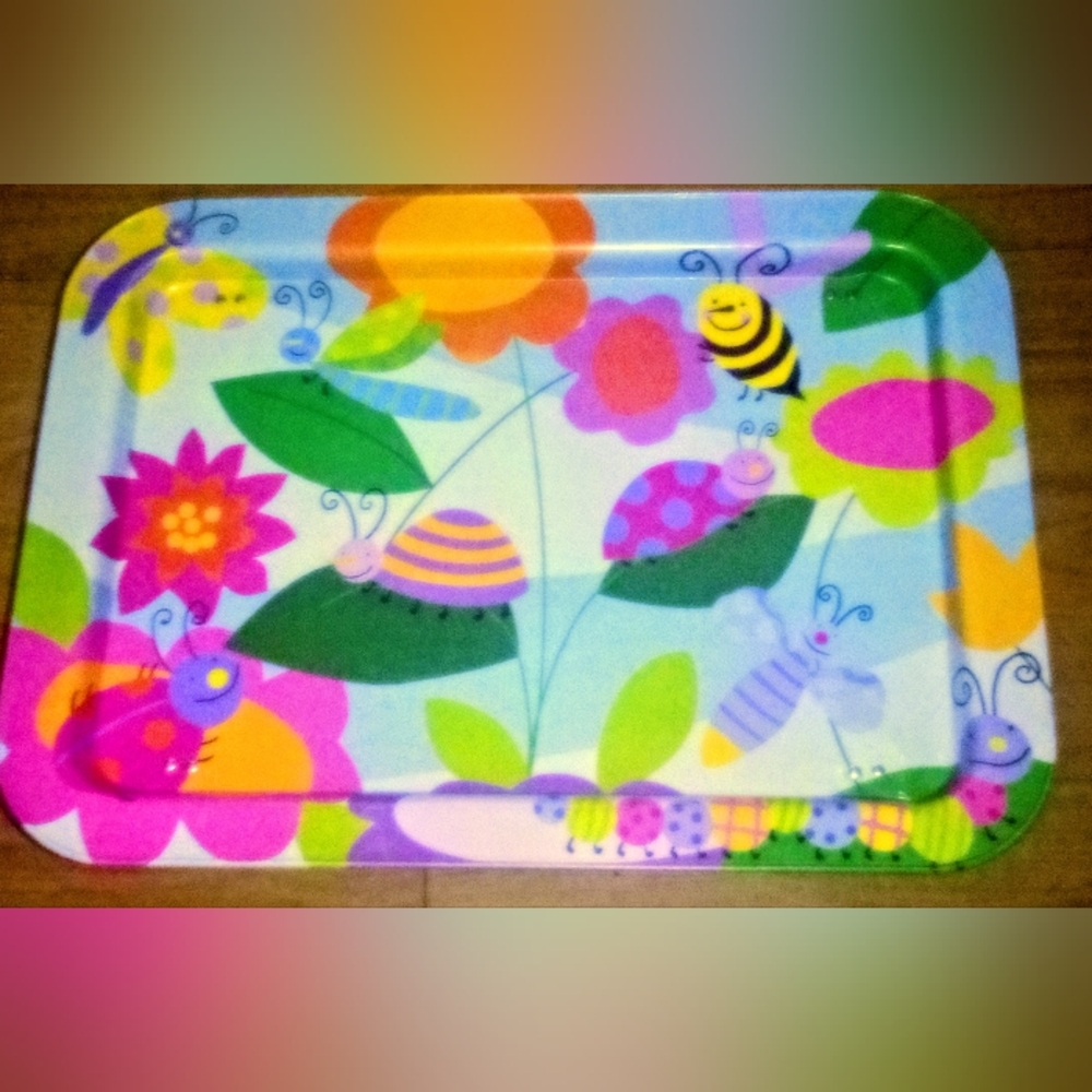 Colorful Floral and Insect Design Tray - Picture 6 of 12